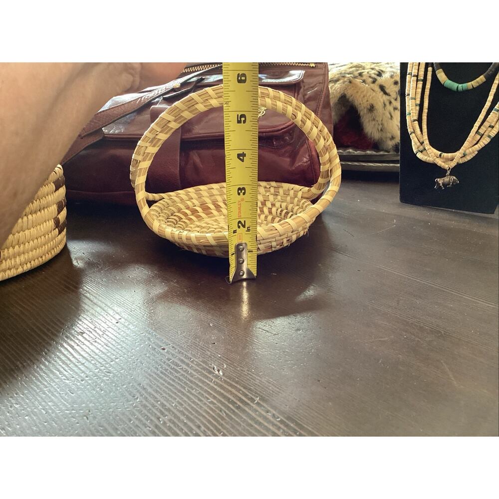Gullah South Carolina Charleston Sweetgrass Basket Double Handle - Picture 11 of 11